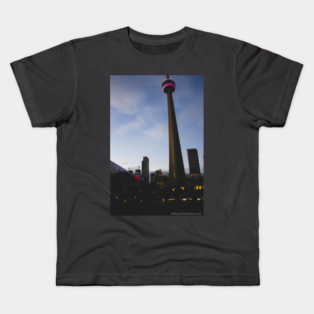 CN Tower Kids T-Shirt by Lynchreborn